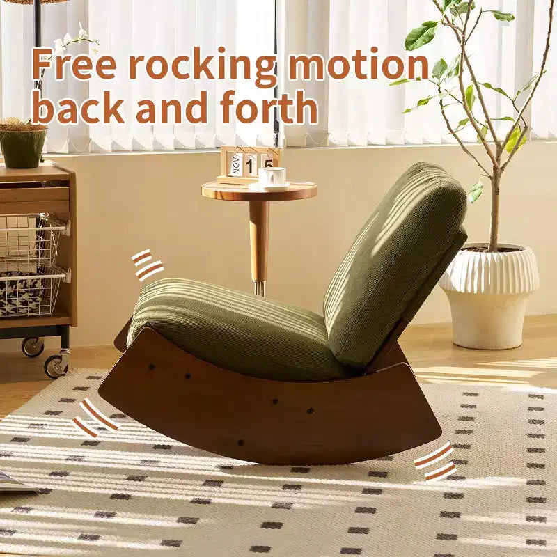 Solid Wood Retro Rocking Accent Chair for Nursery & Living Room - Smooth Gliding Motion
