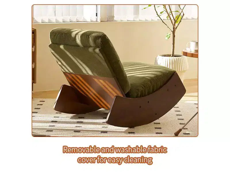 Solid Wood Retro Rocking Accent Chair for Nursery & Living Room - Smooth Gliding Motion