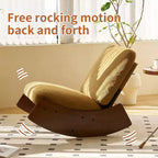 Fauteuil à bascule rétro en bois massif pour chambre de bébé et salon - Mouvement de glisse doux