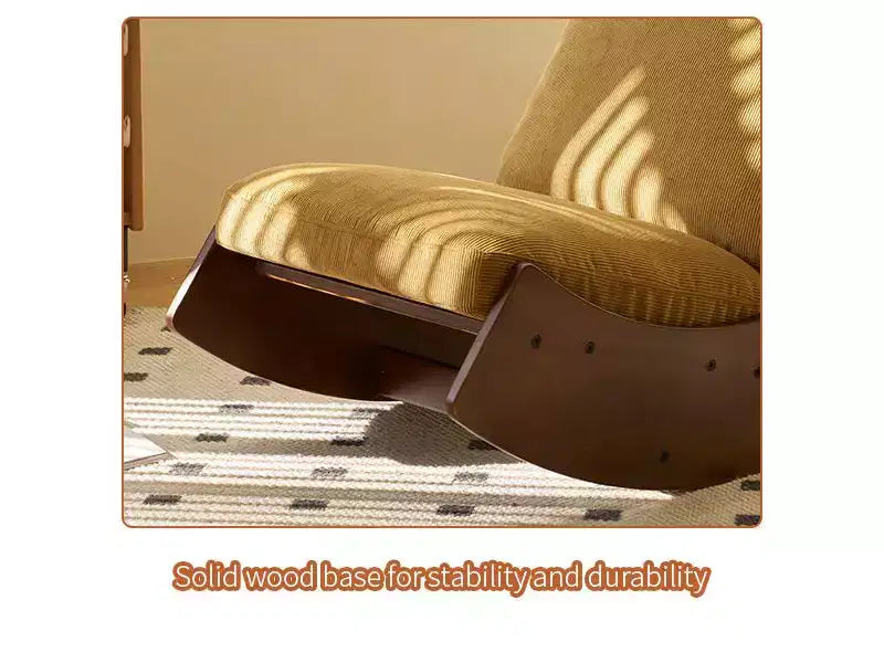 Solid Wood Retro Rocking Accent Chair for Nursery & Living Room - Smooth Gliding Motion