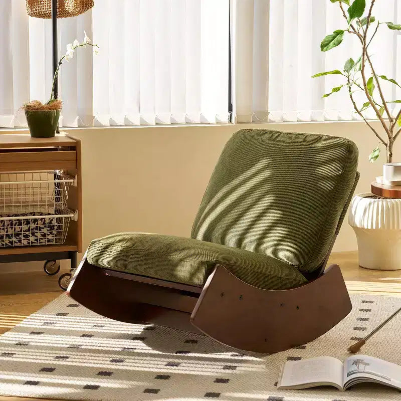 Solid Wood Retro Rocking Accent Chair for Nursery & Living Room - Smooth Gliding Motion