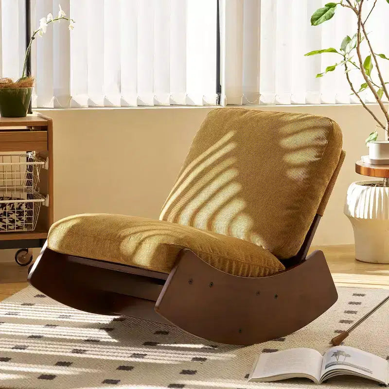 Solid Wood Retro Rocking Accent Chair for Nursery & Living Room - Smooth Gliding Motion