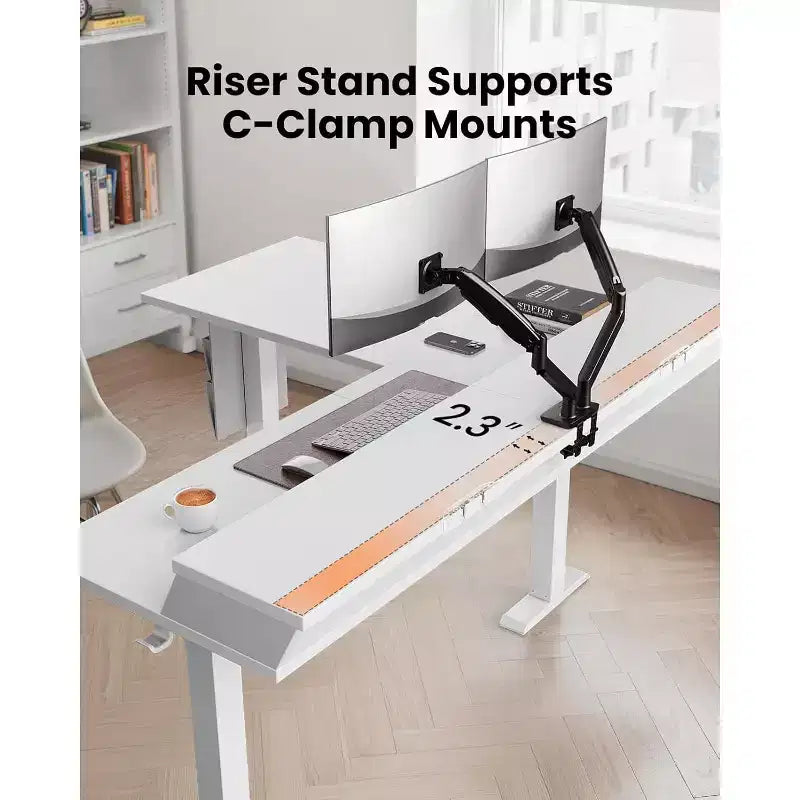 L Shaped Electric Standing Desk, 63 Ergonomic Corner Height Adjustable Desk with Drawers, Sit Stand Computer Table with Storage for Work Office Home