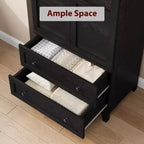 Armoire en bois avec portes, étagères réglables et tringle, grande penderie de rangement pour chambre à coucher et essentiels