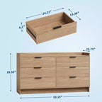 Commode moderne à 6 tiroirs, organisateur de placard et meuble TV, armoire de rangement en bois cannelé, pour salon, couloir