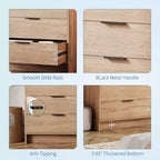 Commode moderne à 6 tiroirs, organisateur de placard et meuble TV, armoire de rangement en bois cannelé, pour salon, couloir