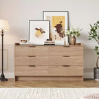 Commode moderne à 6 tiroirs, organisateur de placard et meuble TV, armoire de rangement en bois cannelé, pour salon, couloir