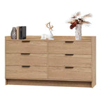 Commode moderne à 6 tiroirs, organisateur de placard et meuble TV, armoire de rangement en bois cannelé, pour salon, couloir