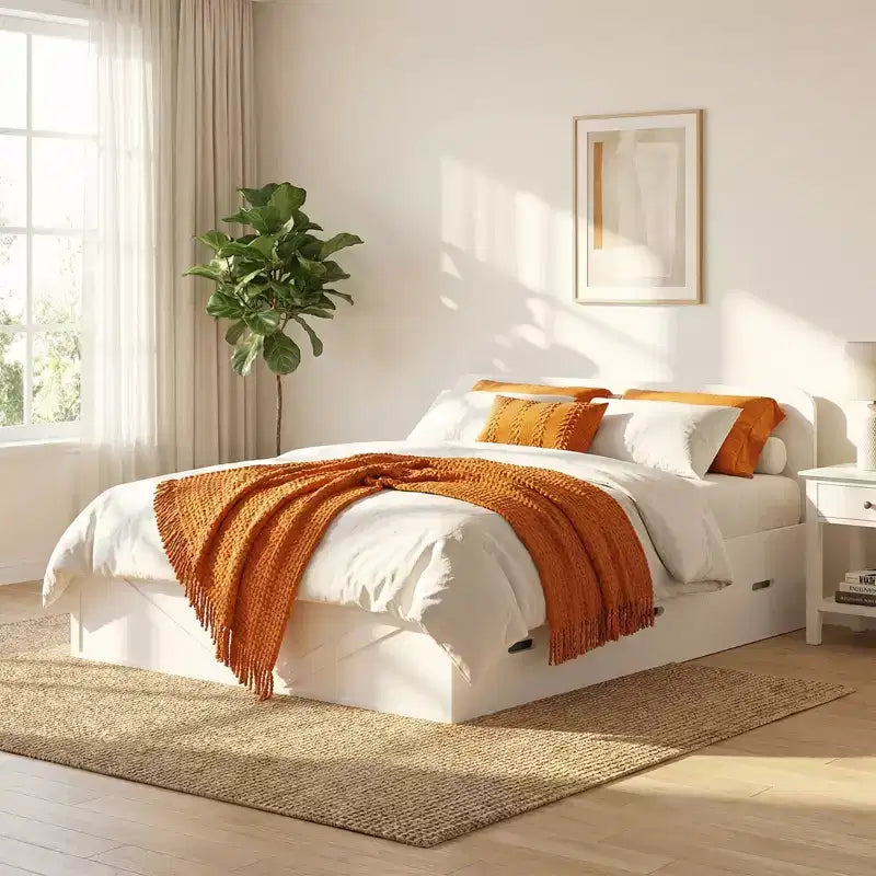 Mjkone Convertible Sofa Set with Storage Murphy Bed Chest, Full/Queen, Mattress Not Included