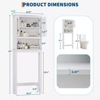 Meuble de rangement 66H au-dessus des toilettes, organisateur de salle de bain peu encombrant avec étagères réglables, 2 portes en rotin, montage facile, étagère de toilette autoportante