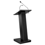 ZED Lectern Lecture Podium with Speaker Black - Hampden Furnishings: 40W, Halogen Lamp, Digital Timer, Gooseneck Mic