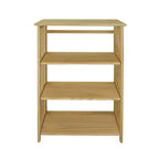 42" 4 Shelf Folding Bookcase Natural - Flora Home: Pine Frame, Lacquered Finish, No Assembly Corner Shelves