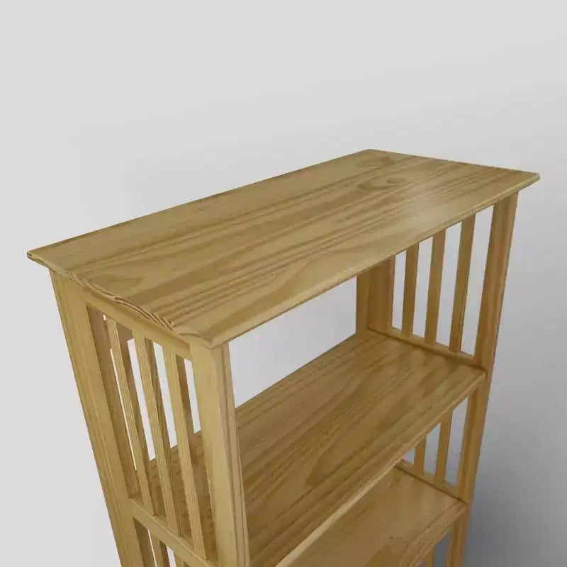 42" 4 Shelf Folding Bookcase Natural - Flora Home: Pine Frame, Lacquered Finish, No Assembly Corner Shelves