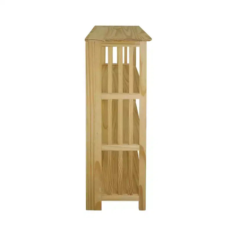 42" 4 Shelf Folding Bookcase Natural - Flora Home: Pine Frame, Lacquered Finish, No Assembly Corner Shelves