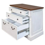 Durham Classeur Blanc - Martin Furniture : Rangement latéral en bois, 3 tiroirs, Aucun assemblage requis
