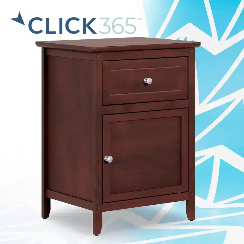 Side Table with Single Drawer and Storage Cabinet