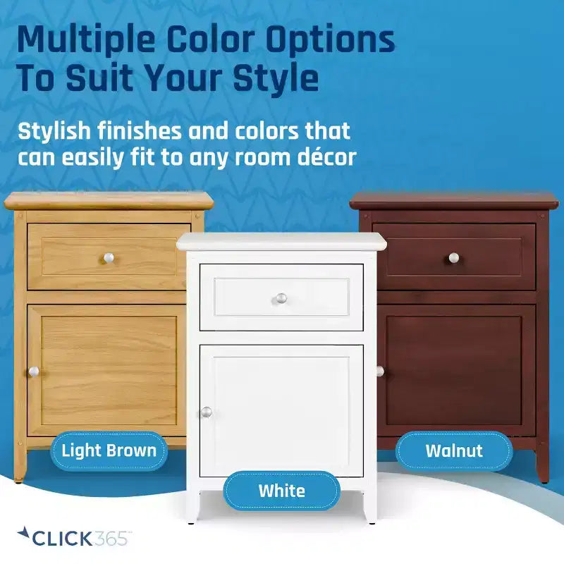 Side Table with Single Drawer and Storage Cabinet