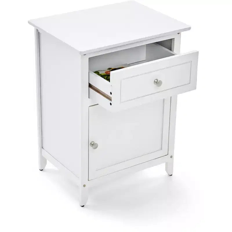 Side Table with Single Drawer and Storage Cabinet