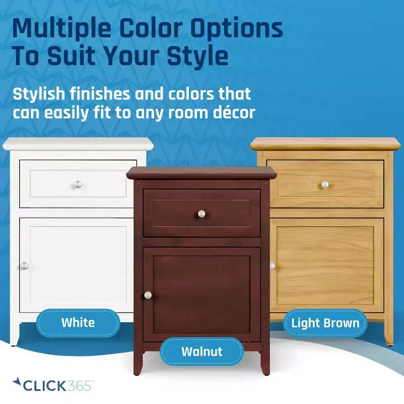 Side Table with Single Drawer and Storage Cabinet