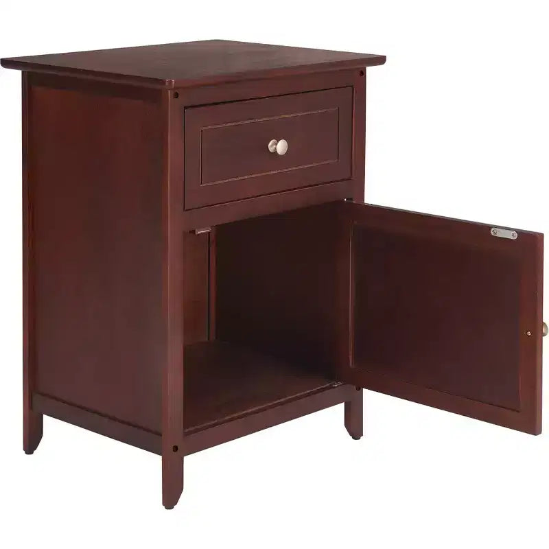 Side Table with Single Drawer and Storage Cabinet