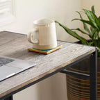 Bureau informatique pliant rustique - 100 cm
