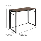 Bureau informatique pliant rustique - 100 cm