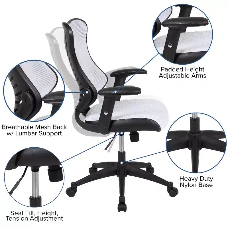 Flash Furniture High Back Designer Mesh Executive Swivel Ergonomic Office Chair with Adjustable Arms