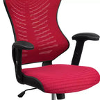 Fauteuil de bureau ergonomique pivotant en maille avec dossier haut, accoudoirs réglables