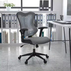 Fauteuil de bureau ergonomique pivotant en maille avec dossier haut, accoudoirs réglables