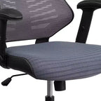 Fauteuil de bureau ergonomique pivotant en maille avec dossier haut, accoudoirs réglables