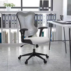 Fauteuil de bureau ergonomique pivotant en maille avec dossier haut, accoudoirs réglables