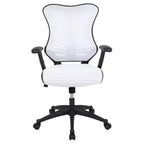 Fauteuil de bureau ergonomique pivotant en maille avec dossier haut, accoudoirs réglables