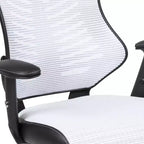 Fauteuil de bureau ergonomique pivotant en maille avec dossier haut, accoudoirs réglables