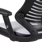 Fauteuil de bureau ergonomique pivotant en maille avec dossier haut, accoudoirs réglables