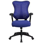 Fauteuil de bureau ergonomique pivotant en maille avec dossier haut, accoudoirs réglables