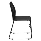 Chaise empilable capacité 300 kg avec dossier aéré et piétement luge thermolaqué