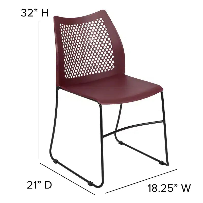 Flash Furniture HERCULES Series 661 lb. Capacity Stack Chair with Air-Vent Back and Powder Coated Sled Base