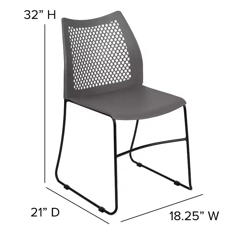 Flash Furniture HERCULES Series 661 lb. Capacity Stack Chair with Air-Vent Back and Powder Coated Sled Base