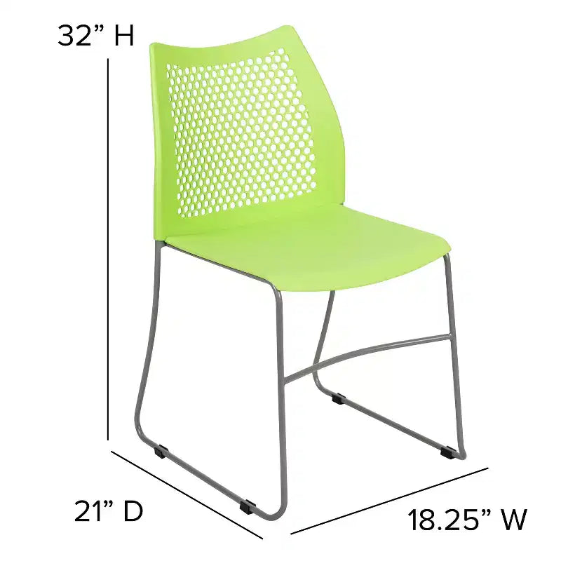 Flash Furniture HERCULES Series 661 lb. Capacity Stack Chair with Air-Vent Back and Powder Coated Sled Base