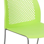 Chaise empilable capacité 300 kg avec dossier aéré et piétement luge thermolaqué