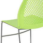 Chaise empilable capacité 300 kg avec dossier aéré et piétement luge thermolaqué