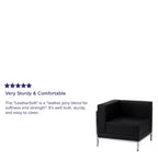 Fauteuil d'angle gauche modulaire contemporain de la série  avec assise capitonnée et cadre enveloppant