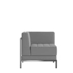 Fauteuil d'angle gauche modulaire contemporain de la série  avec assise capitonnée et cadre enveloppant