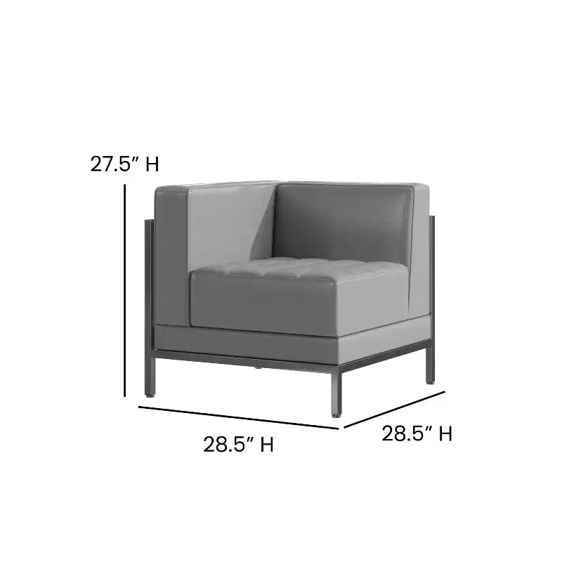 Flash Furniture HERCULES Imagination Series Contemporary Modular Left Corner Chair with Quilted Tufted Seat and Encasing Frame