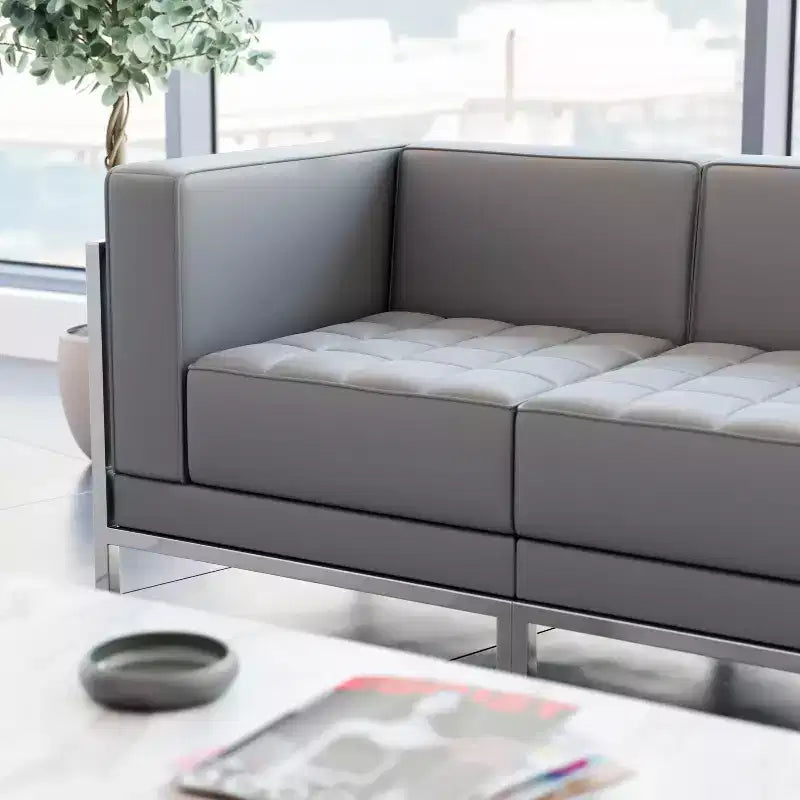 Flash Furniture HERCULES Imagination Series Contemporary Modular Left Corner Chair with Quilted Tufted Seat and Encasing Frame