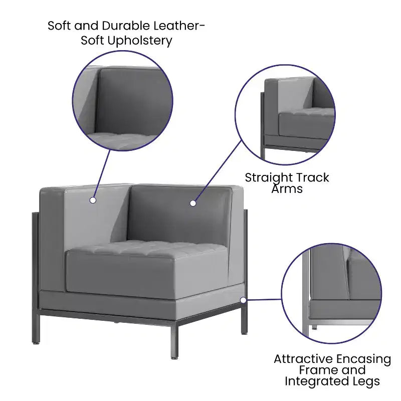 Flash Furniture HERCULES Imagination Series Contemporary Modular Left Corner Chair with Quilted Tufted Seat and Encasing Frame