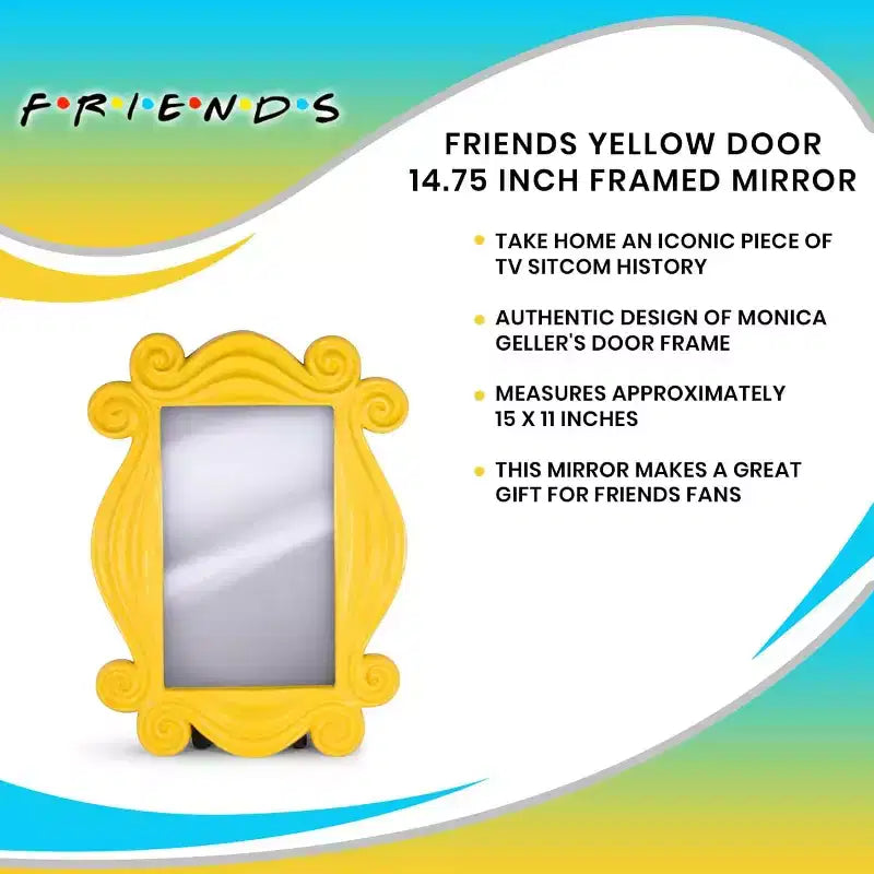 Ukonic Friends TV Show Yellow Peephole Frame Door Mirror Replica | 15 x 11 Inches