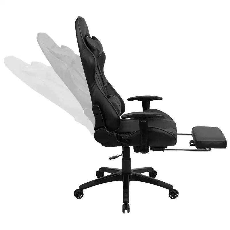 Flash Furniture Gaming Desk and Footrest Reclining Gaming Chair Set with Cup Holder, Headphone Hook & 2 Wire Management Holes