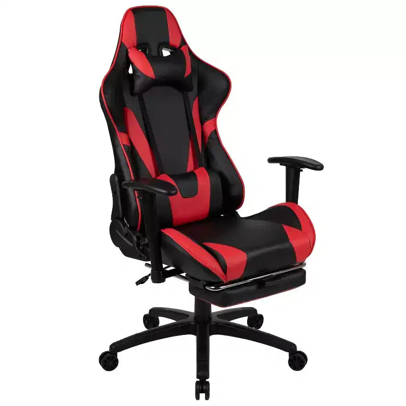 Flash Furniture Gaming Desk and Footrest Reclining Gaming Chair Set with Cup Holder, Headphone Hook & 2 Wire Management Holes