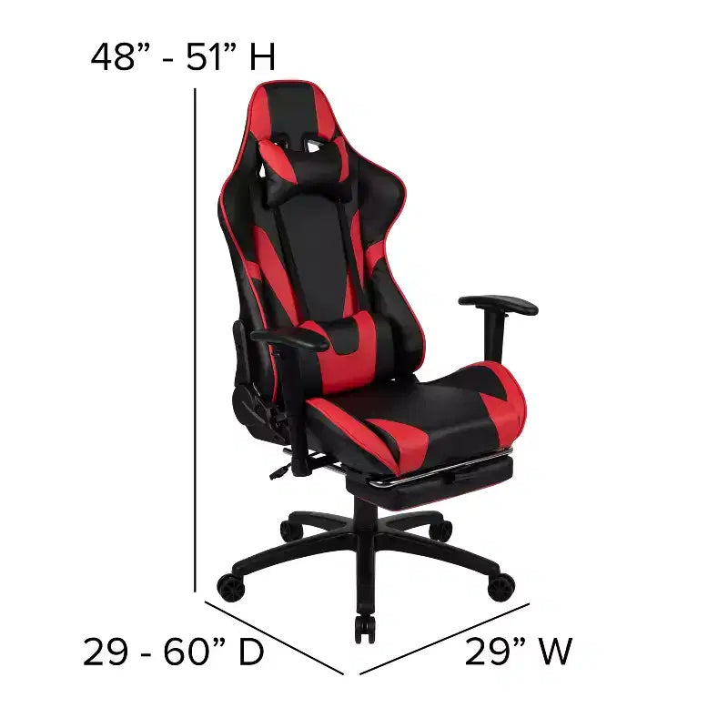 Flash Furniture Gaming Desk and Footrest Reclining Gaming Chair Set with Cup Holder, Headphone Hook & 2 Wire Management Holes